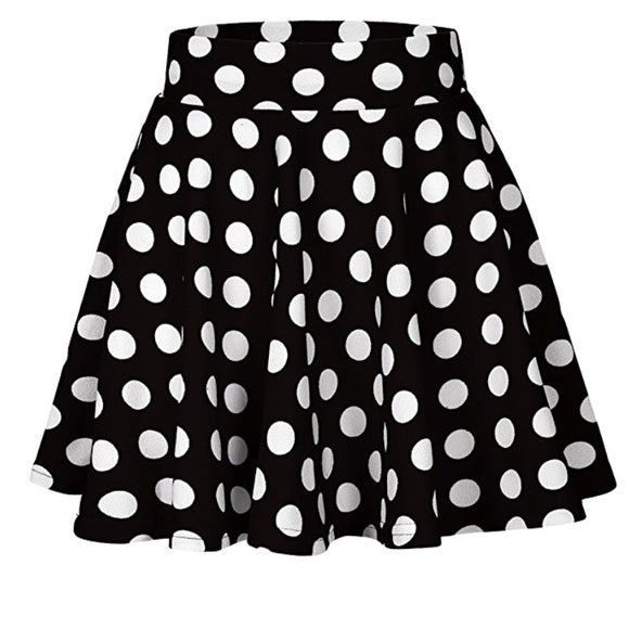 BLACK & WHITE POLKA DOT SKATER SKIRT