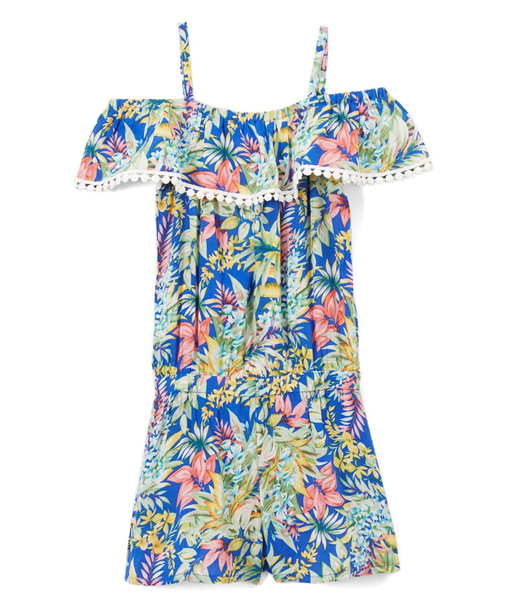 ROYAL FLORAL ROMPER